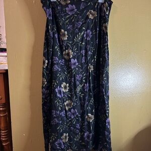 Vintage Y2K, Boho, Chic Floral Maxi Dress in Black and Purple